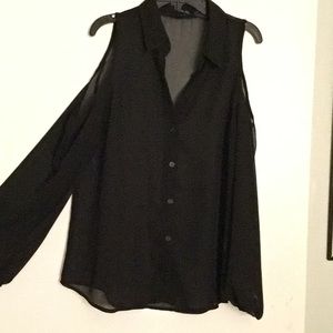 Sheer Cold shoulder blouse